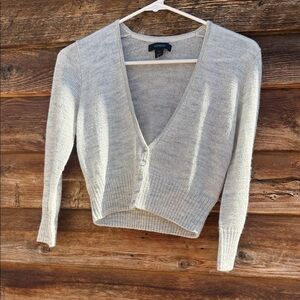 Express knit sparkle silver cropped